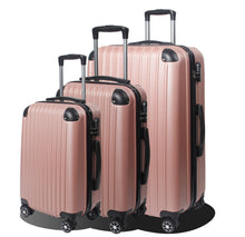 Lade das Bild in den Galerie-Viewer, Handgepäck Koffer Reisekoffer mit Rollen Trolley Handgepäck Trolley Rollkoffer Sicherheit Zahlenschloß Airline-kompatibel Handgepäck 4 Rollen(Roségold)