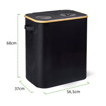 Lade das Bild in den Galerie-Viewer, 140L Pfandflaschen Sammelbehälter mit Deckel & XXL Tragetaschen, Flaschensammler für Leergut & Altglas, 2 Fächer Organizer mit Lochdesign, Recycling Behälter für Küche & Abstellraum, Schwarz
