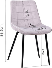 Lade das Bild in den Galerie-Viewer, Esszimmerstühle Stühle 2er Set Esstisch Stühle Küchenstühle Essstühle Esszimmer Stuhl Polsterstuhl mit Rückenlehne Metallbeine für Esszimmer Wohnzimmer Küche (Hellgrau-Smat, Breit)