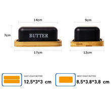 Lade das Bild in den Galerie-Viewer, Butterdose,Butterglocke für 250g Butter,Butterdose aus beschichteter Metallplatte oder Boraxglas mit edlem nachhaltigem Naturholzdeckel( Schwarz)