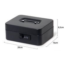 Lade das Bild in den Galerie-Viewer, Geldkassette mit münzzählbrett, 20 * 16 * 8.5 CM, Kasse Abschließbar, Cash Box Groß, Spardose, Geld organizer (Zahlenschloss-20cm)