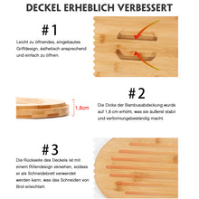 Lade das Bild in den Galerie-Viewer, Brotkasten mit Schneidebrett, Brotaufbewahrung mit Deckel, Brotbox aus Metall, Brotbeutel aus Leinen, Bread Box (Schwarz)
