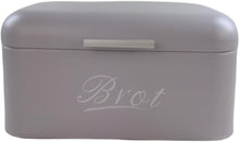 Lade das Bild in den Galerie-Viewer, Brotbox mit Deckel, Großer Knäckebrot Box aus Metall, Brot und Kekse Lange Aufbewahren und Trocken Halten, Retro Design 31cm*19cm*16cm (Grau)