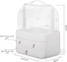 Lade das Bild in den Galerie-Viewer, Kosmetik Organizer, Make Up Aufbewahrungsbox, Schminktisch Zubehör, Schmink Skincare Cosmetic Aufbewahrung (Weiß)