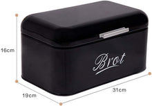 Lade das Bild in den Galerie-Viewer, Brotkasten mit Deckel, Großer Knäckebrot Box aus Metall, Brot und Kekse Lange Aufbewahren und Trocken Halten, Retro Design (31cm)