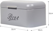 Lade das Bild in den Galerie-Viewer, Brotkasten mit Deckel, Großer Knäckebrot Box aus Metall, Brot und Kekse Lange Aufbewahren und Trocken Halten, Retro Design (31cm)