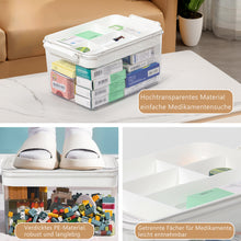 Lade das Bild in den Galerie-Viewer, Medikamenten Aufbewahrung, Medizinbox, Hausapotheke Box, Apothekenbox, Medizinkoffer Groß 33cm