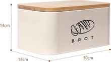 Lade das Bild in den Galerie-Viewer, Brotkasten mit Deckel, Großer Knäckebrot Box aus Metall, Brotaufbewahrungsbox , Brot,Kekse Lange Aufbewahren und Trocken Halten( 30cm)