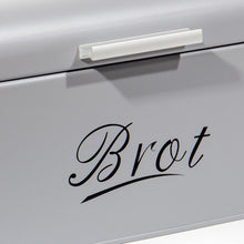 Lade das Bild in den Galerie-Viewer, Brotbox mit Deckel, Großer Knäckebrot Box aus Metall, Brot und Kekse Lange Aufbewahren und Trocken Halten, Retro Design 31cm*19cm*16cm (Grau)