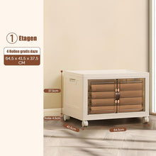 Lade das Bild in den Galerie-Viewer, 75L x 1,68.5*15*45.5 Faltbare Aufbewahrungsbox mit Deckel,Aufbewahrungsregal mit boxen,Stapelboxen,Kunststoffbox mit Türen