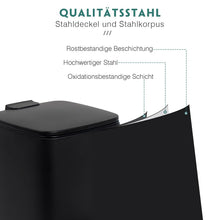 Lade das Bild in den Galerie-Viewer, Kosmetikeimer 6L, Mülleimer bad, Badmülleimer mit Deckel, (Soft Close) Tretmülleimer aus Metall für Badezimmer, WC, Schlafzimmer (24 x 19,5 x 25 cm)