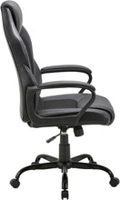 Lade das Bild in den Galerie-Viewer, Gaming Stuhl, Gaming Sessel, Ergonomischer mit Wippfunktion gepolsterter Rückenlehne höhenverstellbar Schreibtischstuhl (Schwarz)