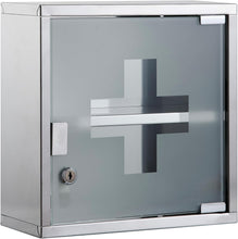 Lade das Bild in den Galerie-Viewer, Medizinschrank mit Fachböden, Wand-Medizinbox aus Edelstahl 30 x 30 x 12 cm(2 Fächer)