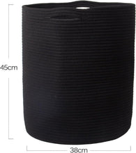 Lade das Bild in den Galerie-Viewer, Geflochtener Baumwollkorb 45L (H45cm, Ø38cm), Aufbewahrungskorb für Spielzeug