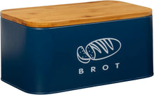 Lade das Bild in den Galerie-Viewer, Brotbox mit Deckel, Großer Knäckebrot Box aus Metall, Brotaufbewahrungsbox , Brot,Kekse Lange Aufbewahren und Trocken Halten(Dunkelblau-30cm)