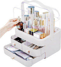 Lade das Bild in den Galerie-Viewer, Kosmetik Organizer, Make Up Aufbewahrungsbox, Schminktisch Zubehör, Schmink Skincare Cosmetic Aufbewahrung (Weiß)