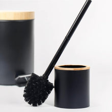 Lade das Bild in den Galerie-Viewer, Klobürste Holz, Toilettenbürste in Edelstahl, WC Bürsten & Halter, Badezimmer Set, Bürstengarnitur, Klobürstenhalter, Klobesen (Schwarz)