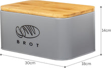 Lade das Bild in den Galerie-Viewer, Brotkasten mit Deckel, Großer Knäckebrot Box aus Metall, Brotaufbewahrungsbox , Brot,Kekse Lange Aufbewahren und Trocken Halten( 30cm)