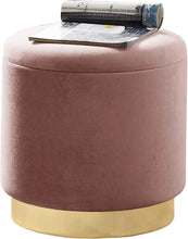 Lade das Bild in den Galerie-Viewer, Hocker Zylindrischer Samthocker Sitzhocker mit Stauraum rund, Polsterhocker kleiner,Fußbank Hocker ,Maximale Belastung 150kg,Größe 37x37x41.5cm