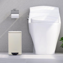 Lade das Bild in den Galerie-Viewer, Kosmetikeimer 8L, Mülleimer bad, Badmülleimer mit Deckel, (Soft Close) Tretmülleimer aus Metall für Badezimmer, WC, Schlafzimmer (Beige, 24 x 19,5 x 33 cm)