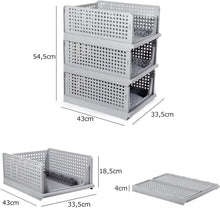 Lade das Bild in den Galerie-Viewer, Schrank Organizer Kleiderschrank 3 Stück, Faltbare Aufbewahrungsbox, Ordnungssystem für Schubladen, Schließfächer, Kleiderschränke