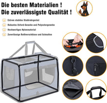 Lade das Bild in den Galerie-Viewer, Hundebox Faltbar Hundetransportbox, robust Transportbox für Hund & Katze Groß Hundetasche Auto Haustiertransportbox für Unterwegs & Zuhause Dunkelblau