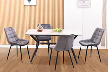 Lade das Bild in den Galerie-Viewer, Esszimmerstühle Stühle 2er Set Esstisch Stühle Küchenstühle Essstühle Esszimmer Stuhl Polsterstuhl mit Rückenlehne Metallbeine für Esszimmer Wohnzimmer Küche (Grau-Smat, Breit)
