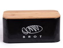 Lade das Bild in den Galerie-Viewer, Brotbox mit Deckel, Großer Knäckebrot Box aus Metall, Brotaufbewahrungsbox , Brot,Kekse Lange Aufbewahren und Trocken Halten(Schwarz-30cm)
