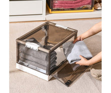 Lade das Bild in den Galerie-Viewer, Faltbare Kunststoff-Aufbewahrungsbox, Organizer Ideal zum Aufbewahren von Büchern, Kleidung, Spielzeug, Bettzeug oder als Schuhkarton (45L, Weiß)