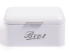 Lade das Bild in den Galerie-Viewer, Brotbox mit Deckel, Großer Knäckebrot Box aus Metall, Brot und Kekse Lange Aufbewahren und Trocken Halten, Retro Design 31cm*19cm*16cm (Weiß)
