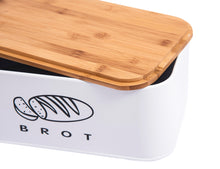 Lade das Bild in den Galerie-Viewer, Brotbox mit Deckel, Großer Knäckebrot Box aus Metall, Brotaufbewahrungsbox , Brot,Kekse Lange Aufbewahren und Trocken Halten(Weiß-30cm)