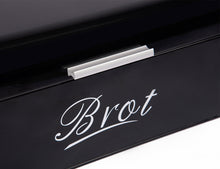 Lade das Bild in den Galerie-Viewer, Brotbox ,Großer Knäckebrot Box aus Metall, Brot und Kekse Lange Aufbewahren und Trocken Halten, Retro Design 31cm*19cm*15cm (Schwarz)