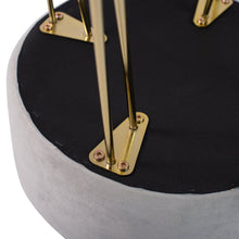 Lade das Bild in den Galerie-Viewer, Runder Sitzhocker Schminktisch Hocker Samt Ottoman Gepolsterter Hocker Metallstütze(37*45cm)