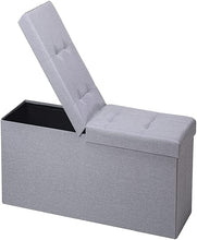 Lade das Bild in den Galerie-Viewer, Sitzbank mit Stauraum, Sitzhocker Faltbar Sitztruhe,Deckel Abnehmbar