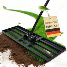 Lade das Bild in den Galerie-Viewer, Rasenrakel Nivellierrechen Rasen Rakel, Metallstiel Rasenwerkzeug, zum Rasensanden Nivellieren Einebnen von Rasenflächen, für Garten Hof Golfplatz Rasenpflege alle Rasenbereiche
