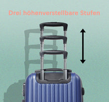 Lade das Bild in den Galerie-Viewer, Handgepäck Koffer Reisekoffer mit Rollen Trolley Handgepäck Trolley Rollkoffer Sicherheit Zahlenschloß Airline-kompatibel Handgepäck 4 Rollen(Dunkelblau)
