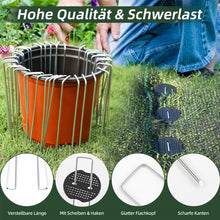 Lade das Bild in den Galerie-Viewer, Erdanker Bodenanker, 50 Stück 150x25mm Ø3mm, Mit Pufferscheiben, Anti Rost Verzinkter Stahl - Für Unkrautvlies, Garten, Gartenvlies &amp; Zaun
