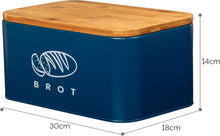 Lade das Bild in den Galerie-Viewer, Brotkasten mit Deckel, Großer Knäckebrot Box aus Metall, Brotaufbewahrungsbox , Brot,Kekse Lange Aufbewahren und Trocken Halten( 30cm)
