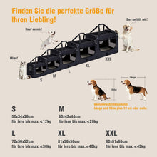 Lade das Bild in den Galerie-Viewer, Hundebox Faltbar Hundetransportbox, robust Transportbox für Hund &amp; Katze Groß Hundetasche Auto Haustiertransportbox für Unterwegs &amp; Zuhause Dunkelblau
