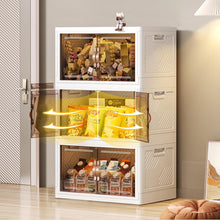 Lade das Bild in den Galerie-Viewer, 75L x 1,68.5*15*45.5 Faltbare Aufbewahrungsbox mit Deckel,Aufbewahrungsregal mit boxen,Stapelboxen,Kunststoffbox mit Türen
