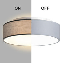 Lade das Bild in den Galerie-Viewer, Deckenlampe Deckenleuchte mit Stoff-Lampenschirm Wohnzimmerlampe Schlafzimmer Kinderzimmer Flur Lampe (Taupe,Ø38x12,5cm)

