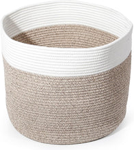 Lade das Bild in den Galerie-Viewer, Wäschekorb aus Baumwolle mit Griffen, Aufbewahrungskorb Geflochten, Laundry Baskets, Korb Aufbewahrung für decken, spielzeug, kuscheltier,Kleidung
