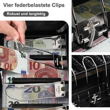 Lade das Bild in den Galerie-Viewer, Geldkassette Abschließbar Groß mit Münzzählbrett &amp; Scheinfächern,30x24x9cm
