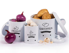 Lade das Bild in den Galerie-Viewer, Kartoffel Vorratsdosen Set, Kartoffeltopf im Retro Zwiebeltopf, Vorratsbehälter aus Metall,  Kann Kartoffeln für eine Lange Zeit lagern
