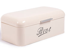 Lade das Bild in den Galerie-Viewer, Brotbox  mit Deckel, Großer Knäckebrot Box aus Metall, Brot und Kekse Lange Aufbewahren und Trocken Halten, Retro Design 43cm*23cm*17cm (Beige)
